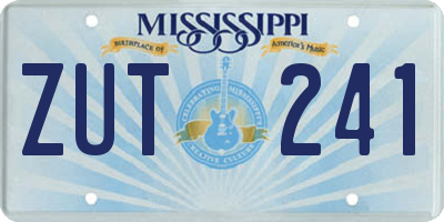 MS license plate ZUT241
