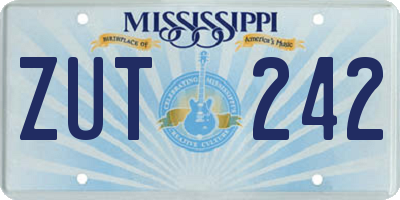 MS license plate ZUT242