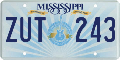 MS license plate ZUT243