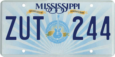 MS license plate ZUT244