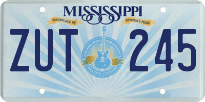 MS license plate ZUT245