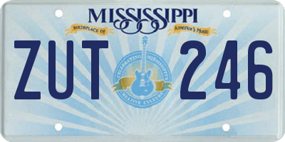 MS license plate ZUT246