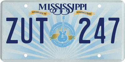 MS license plate ZUT247