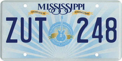 MS license plate ZUT248