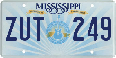 MS license plate ZUT249
