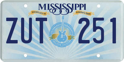 MS license plate ZUT251