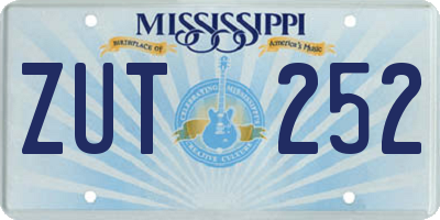 MS license plate ZUT252