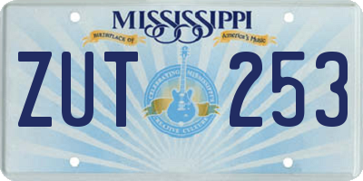 MS license plate ZUT253