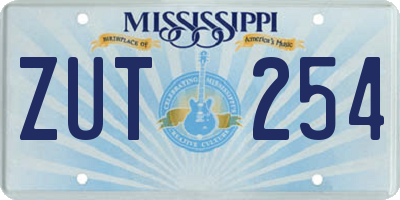 MS license plate ZUT254