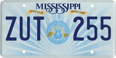 MS license plate ZUT255