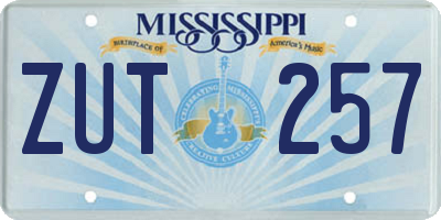 MS license plate ZUT257