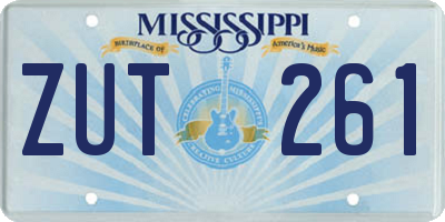 MS license plate ZUT261