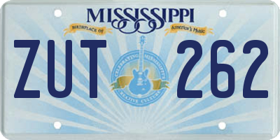 MS license plate ZUT262