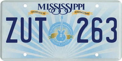 MS license plate ZUT263