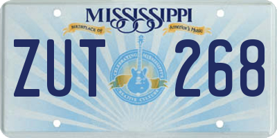 MS license plate ZUT268
