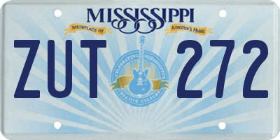 MS license plate ZUT272