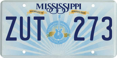 MS license plate ZUT273