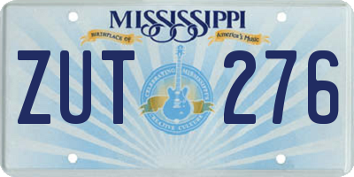 MS license plate ZUT276