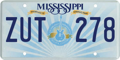 MS license plate ZUT278