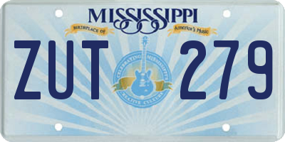 MS license plate ZUT279