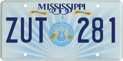 MS license plate ZUT281