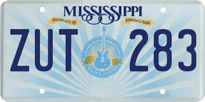 MS license plate ZUT283