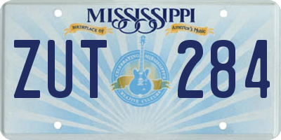 MS license plate ZUT284