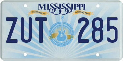MS license plate ZUT285