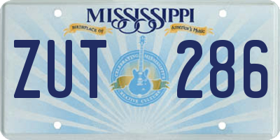 MS license plate ZUT286