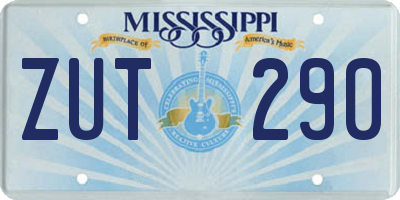 MS license plate ZUT290