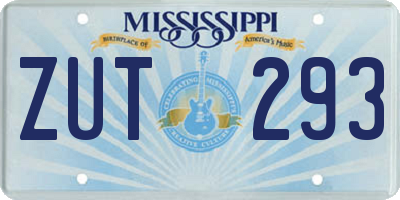 MS license plate ZUT293