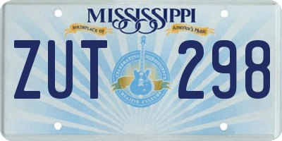 MS license plate ZUT298