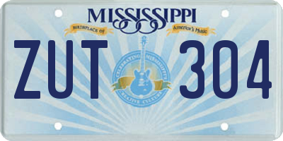 MS license plate ZUT304