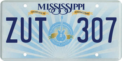 MS license plate ZUT307