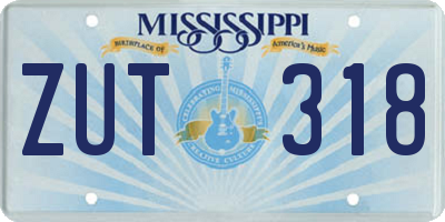 MS license plate ZUT318