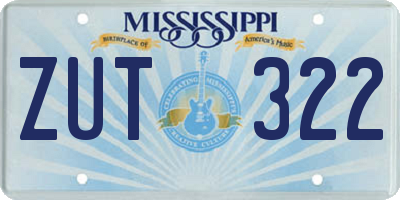 MS license plate ZUT322