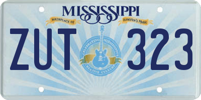 MS license plate ZUT323
