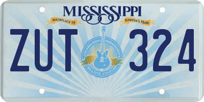 MS license plate ZUT324