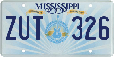 MS license plate ZUT326