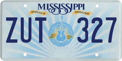 MS license plate ZUT327