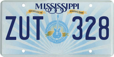 MS license plate ZUT328