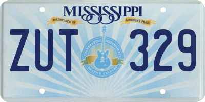 MS license plate ZUT329