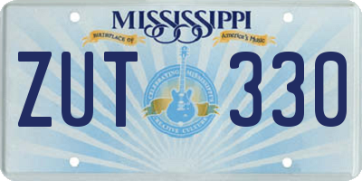 MS license plate ZUT330