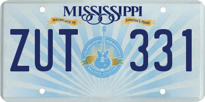 MS license plate ZUT331