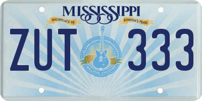 MS license plate ZUT333