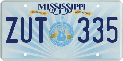 MS license plate ZUT335