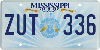 MS license plate ZUT336