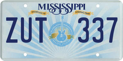 MS license plate ZUT337