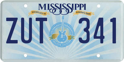 MS license plate ZUT341