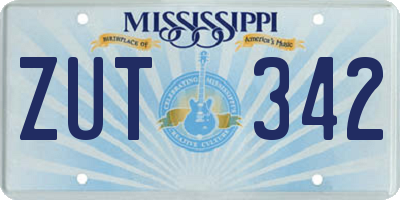 MS license plate ZUT342